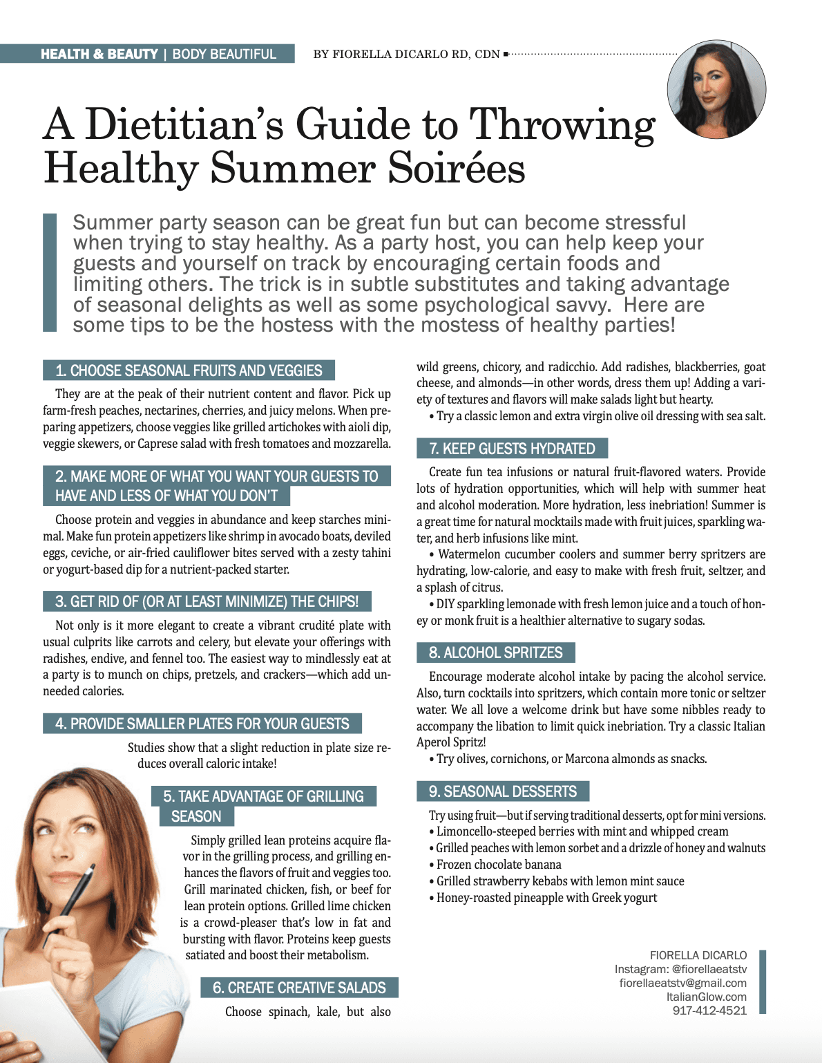 A Dietitian's Guide to Throwing Healthy Summer Soirées