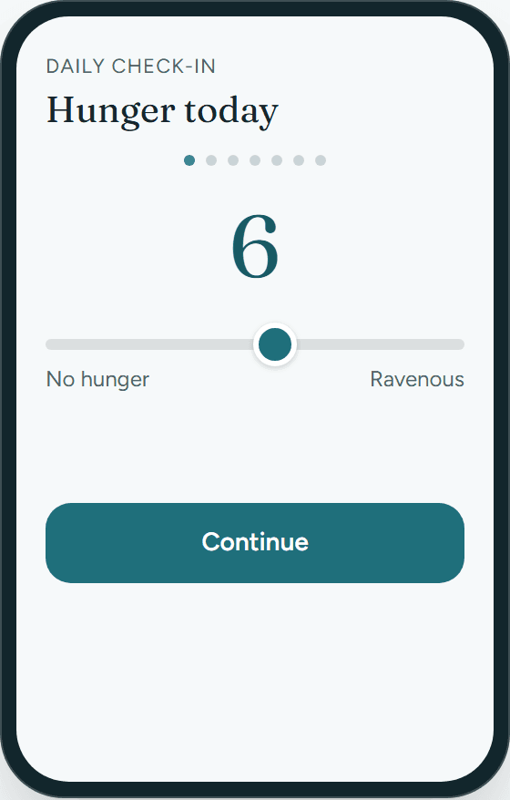 The daily check-in: hunger slider