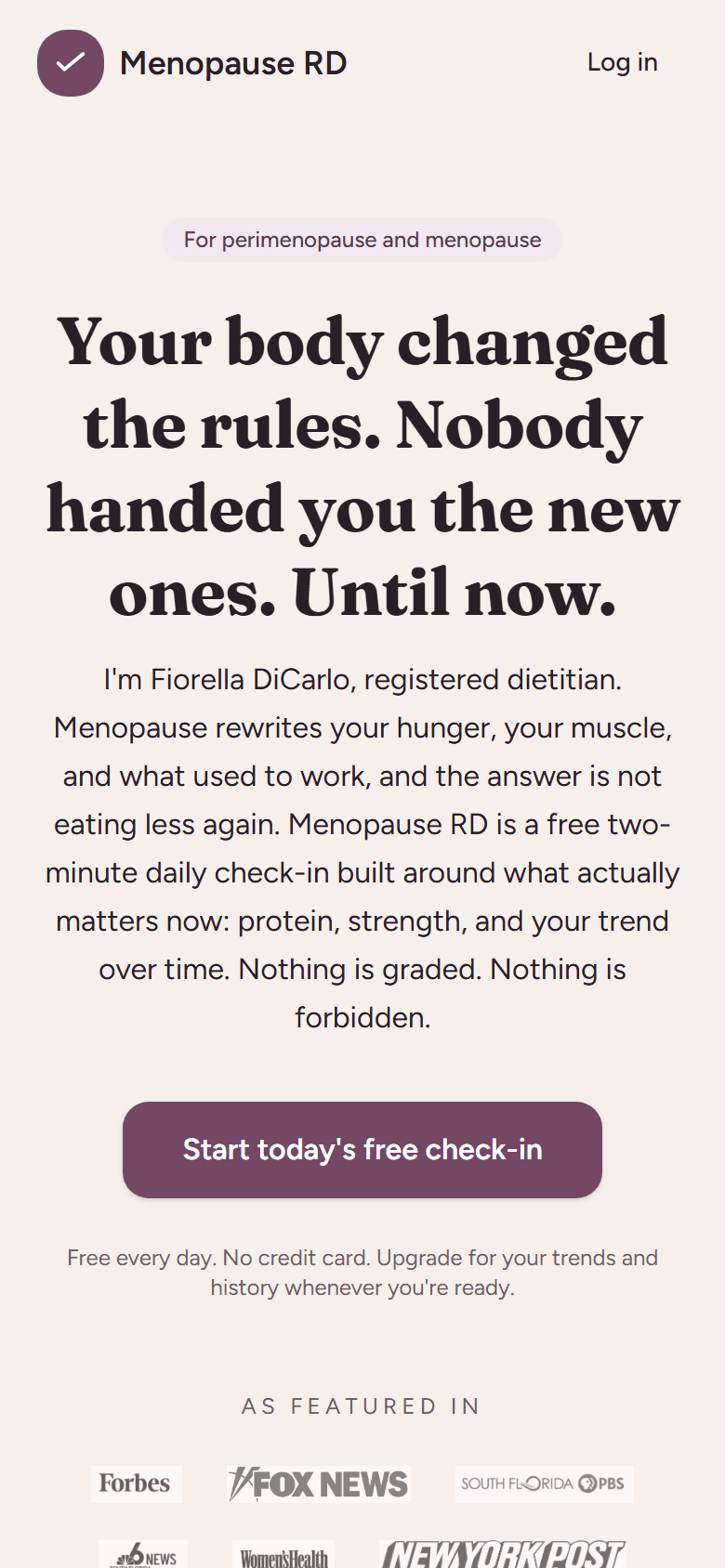 The Menopause RD app on a phone
