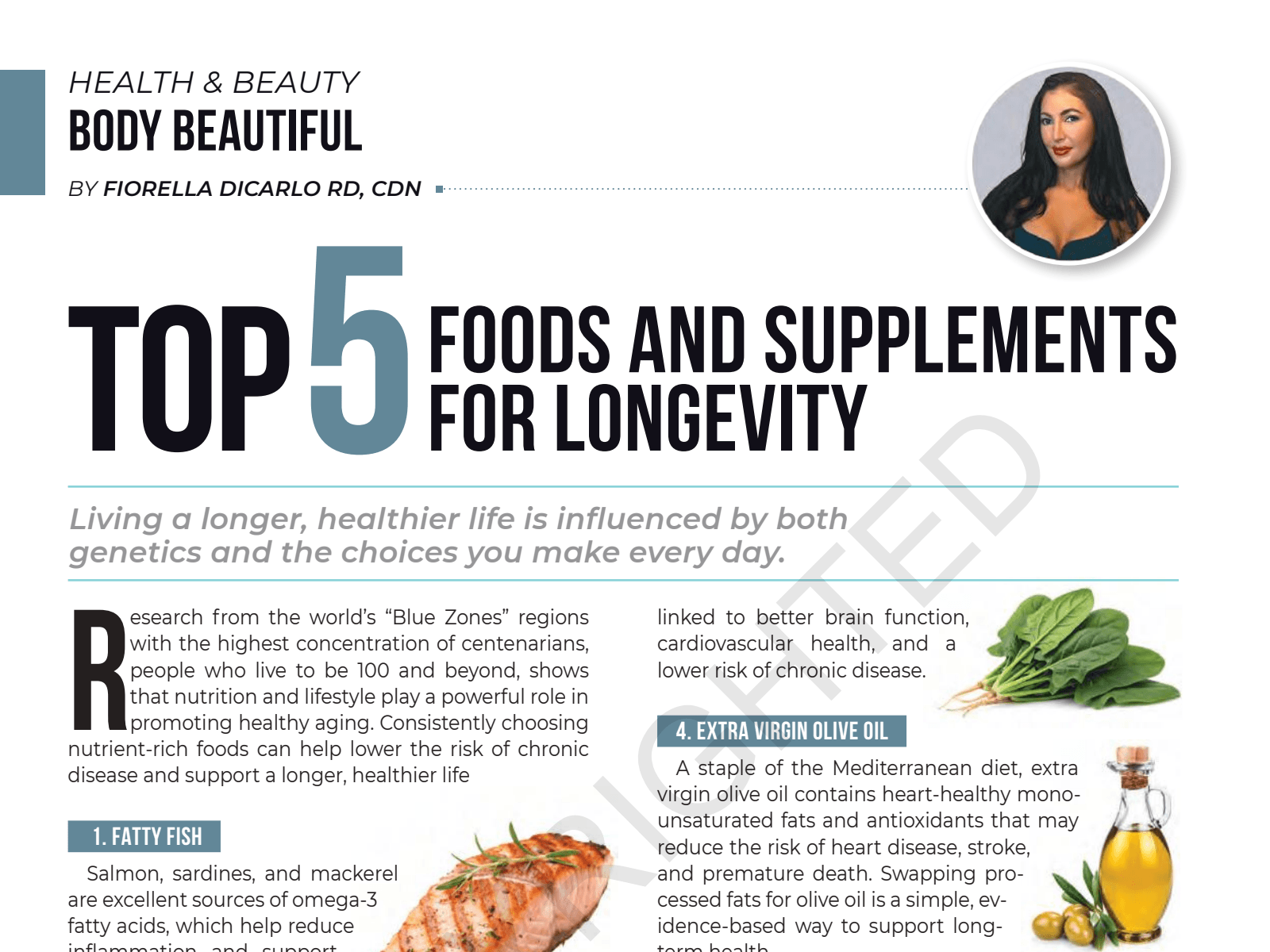 Top 5 Foods and Supplements for Longevity